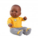Paola Reina Realistické bábätko Bebito černoško, 45cm v žltom