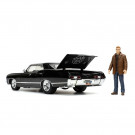 Jada Supernatural Hollywood Rides Diecast Model 1/24 1967 Chevrolet Impala Sport Sedan s figúrkou Dean Winchester