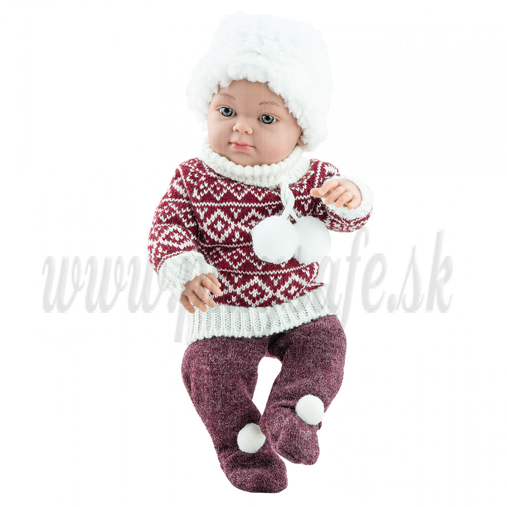 Paola Reina Mini Pikolin Baby Boy Doll, 32cm in winter