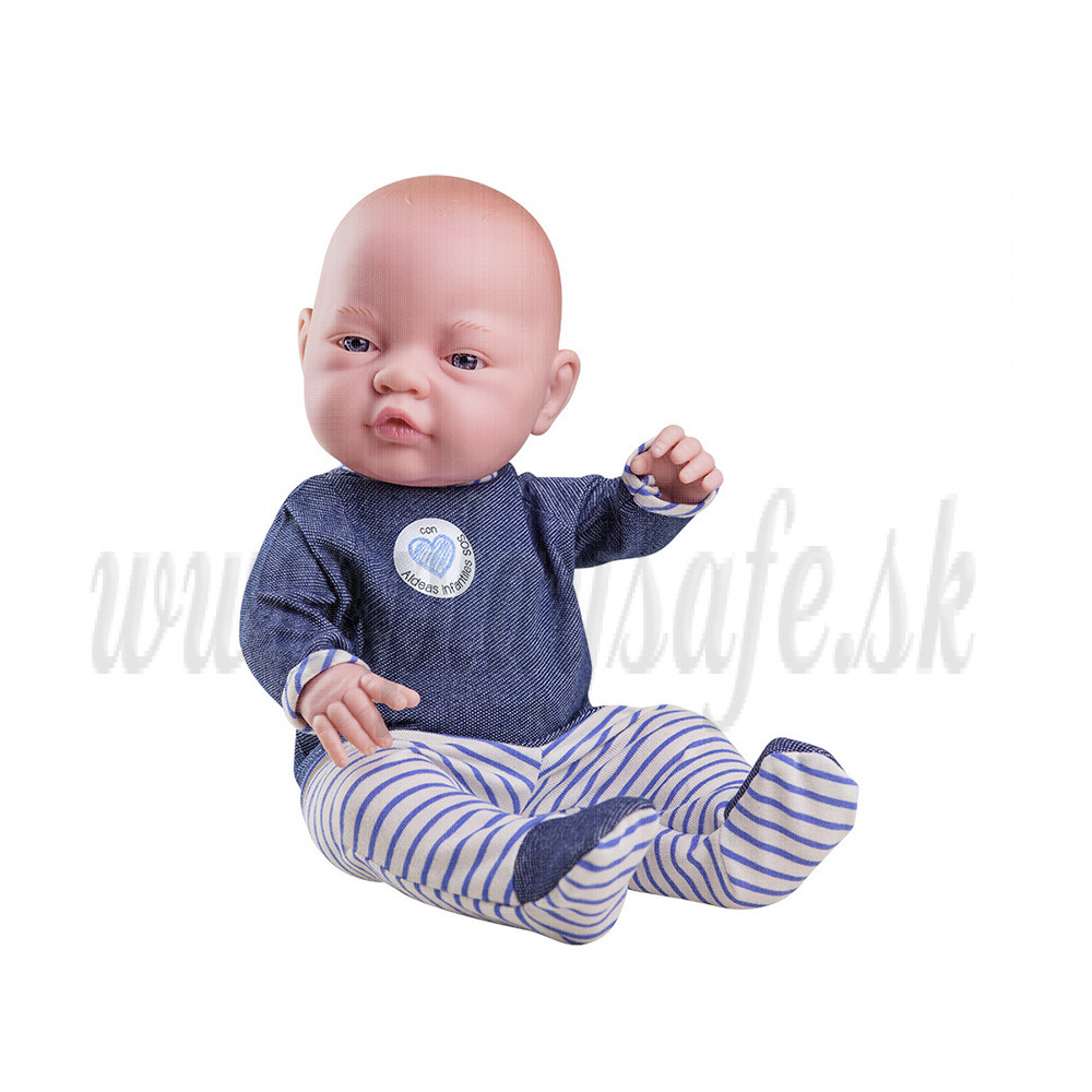 Paola Reina Bebito Baby Doll Boy, 45cm blue stripes