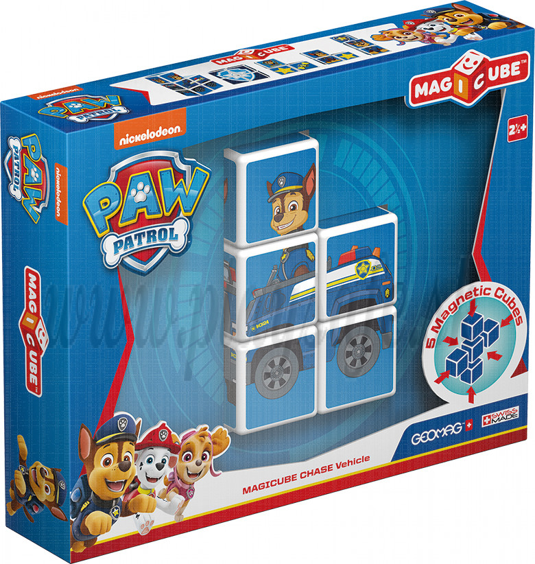 GEOMAG Magicube Magnetic cubes Paw Patrol Chase's Police Truck, 5 cubes
