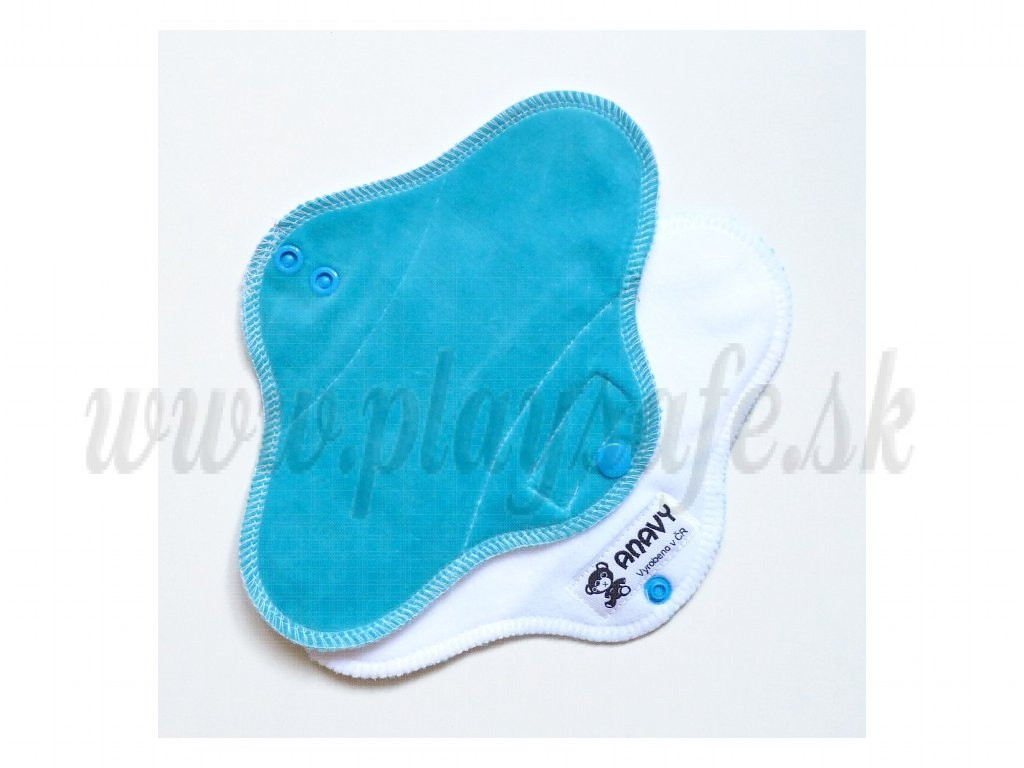 Anavy Menstrual Panty Liners Fleece cotton velour turquoise / white