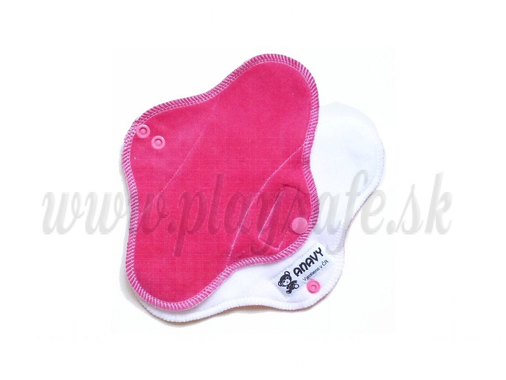 Anavy Menstrual Panty Liners Fleece cotton velour pink / white