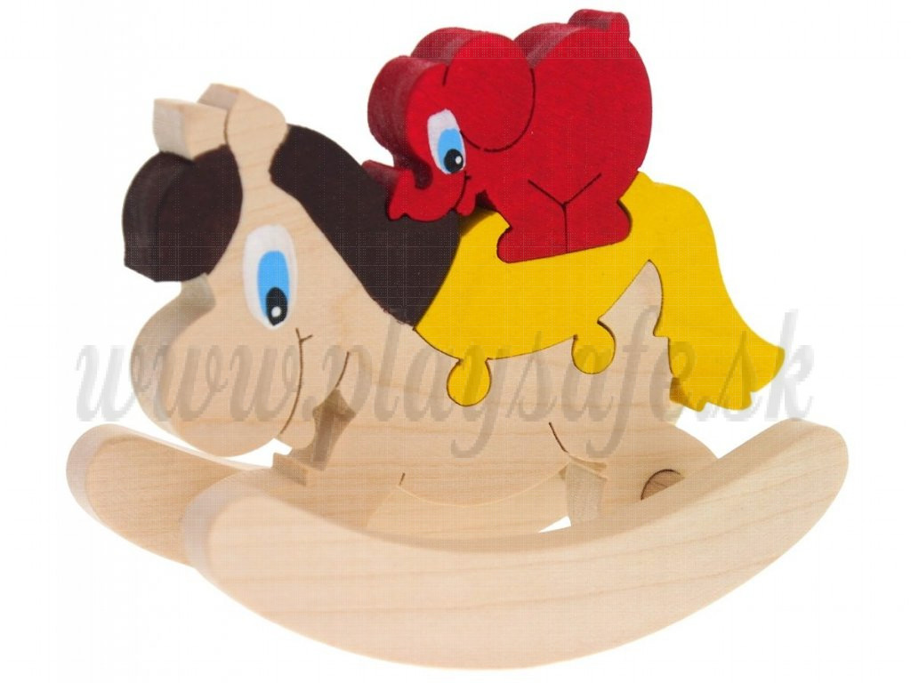 Giggly Wooden Puzzle Rocking Horse