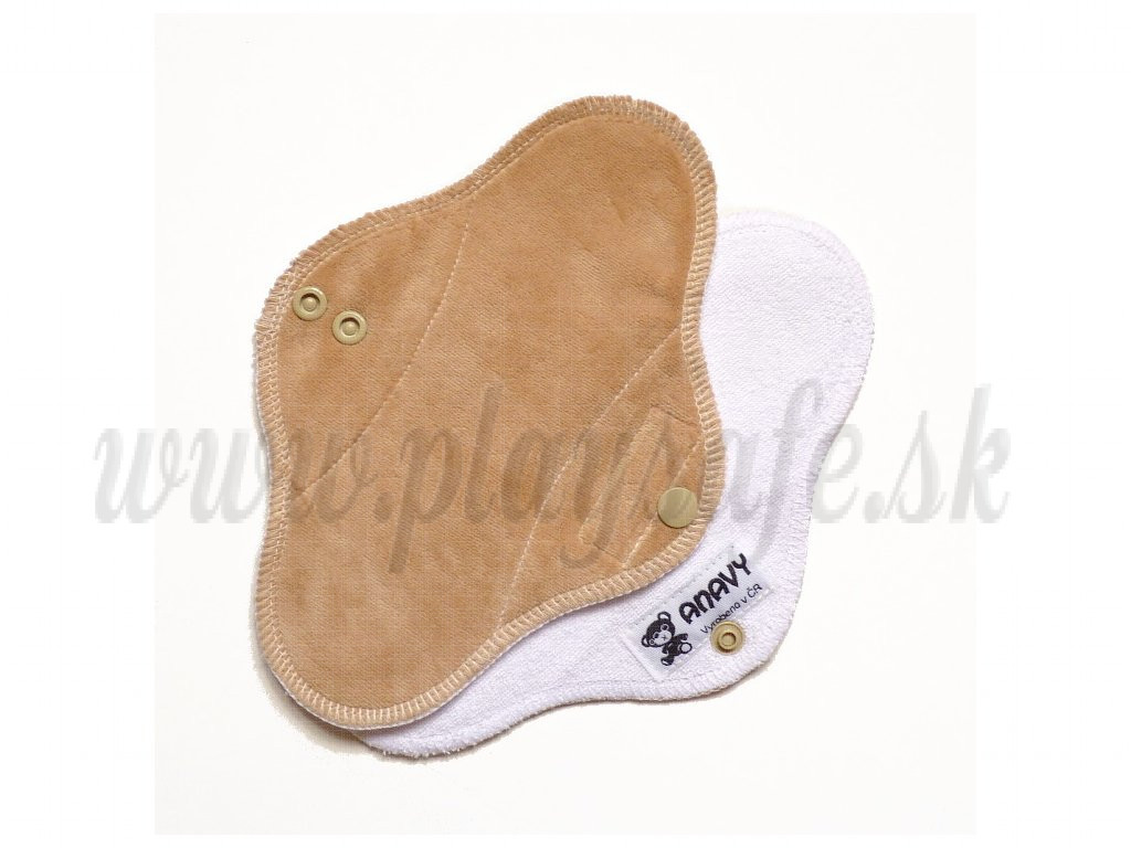 Anavy Menstrual Panty Liners Fleece cotton velour white coffee / white