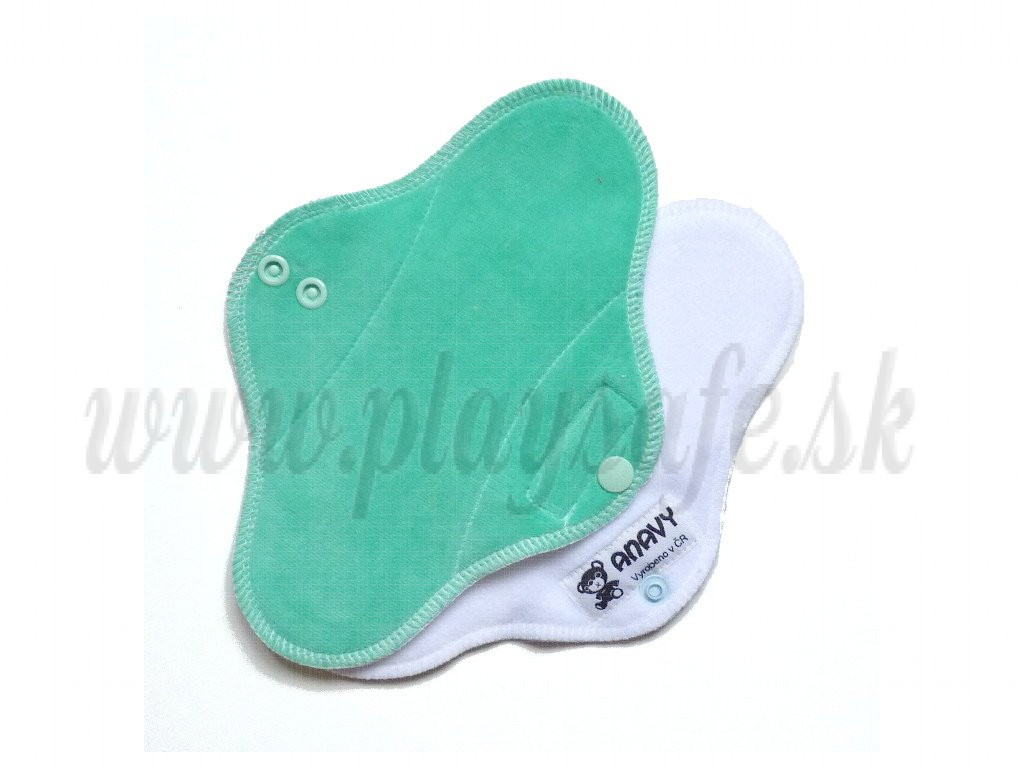 Anavy Menstrual Panty Liners Fleece cotton velour menthol / white