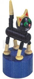 DETOA Wooden Push Up Toy Black Cat