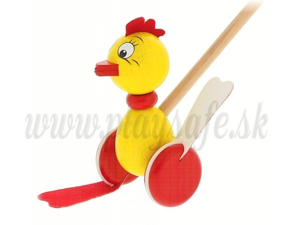 Greenkid Wooden Pushing Toy Chicken Greg