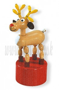 DETOA Wooden Push Up Toy Rudolf the Reindeer