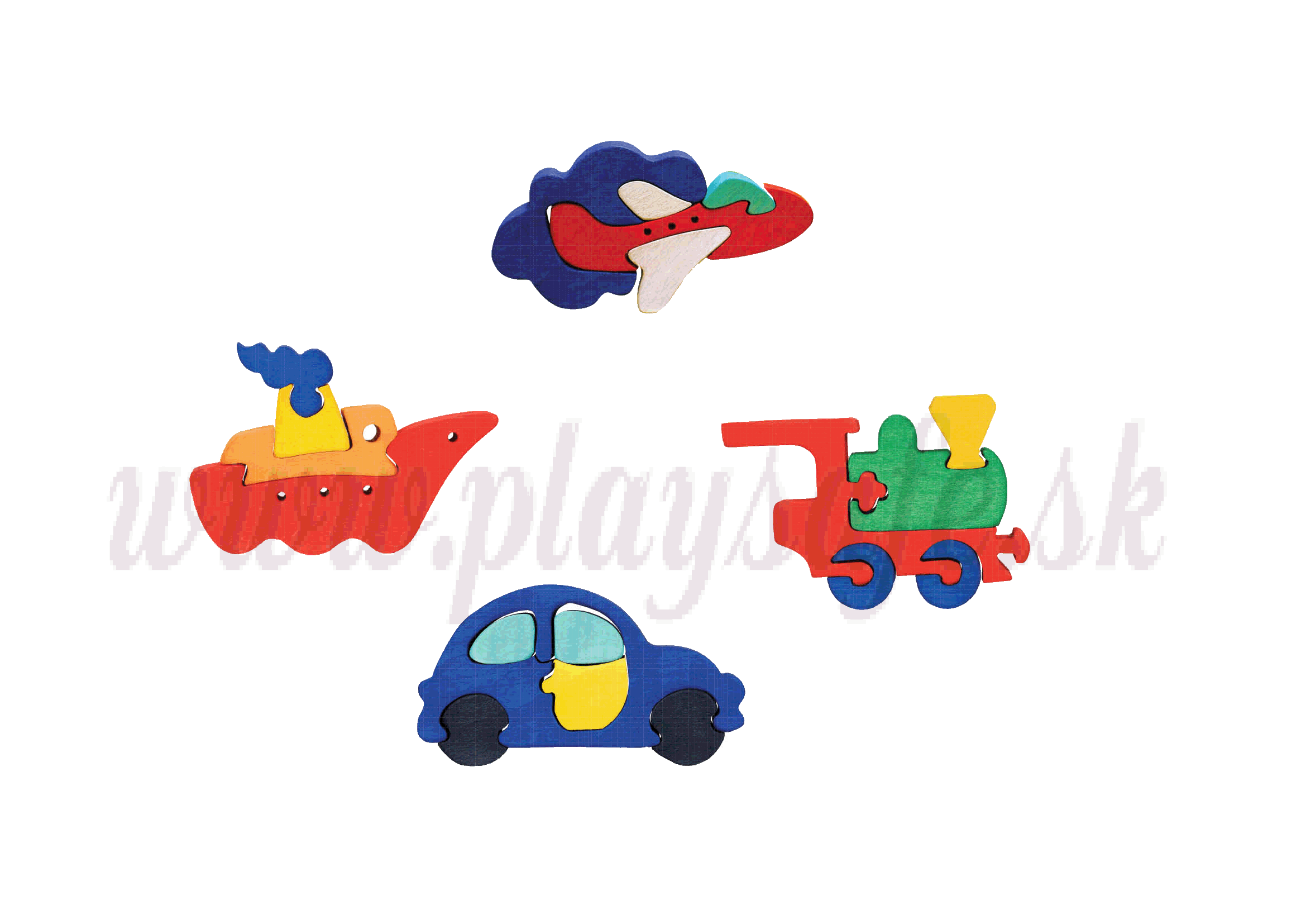 Fauna Mini Puzzle Vehicles, 4pc