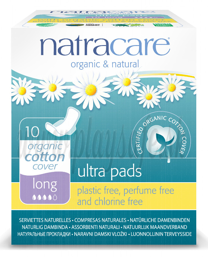 Natracare Organic Cotton Ultra Pads Long, 10 Pieces