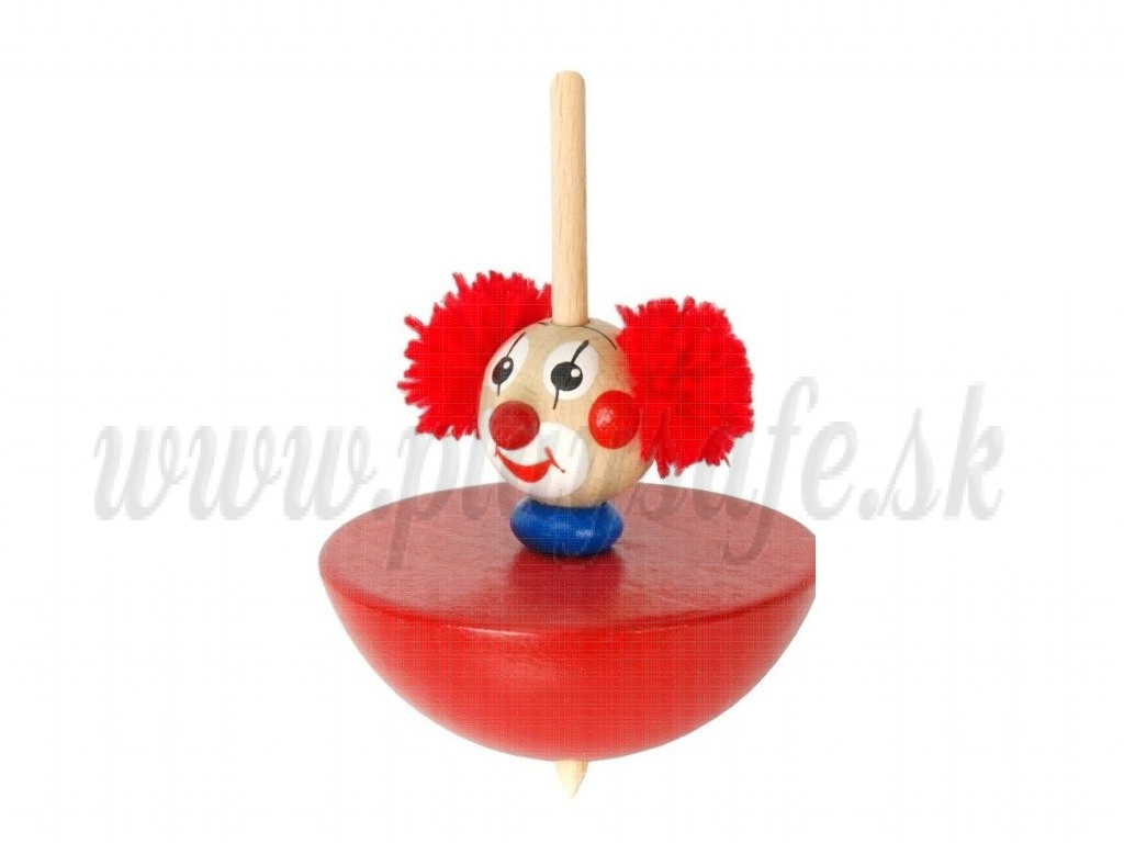 Greenkid Wooden Flip Spinning Toy Clown
