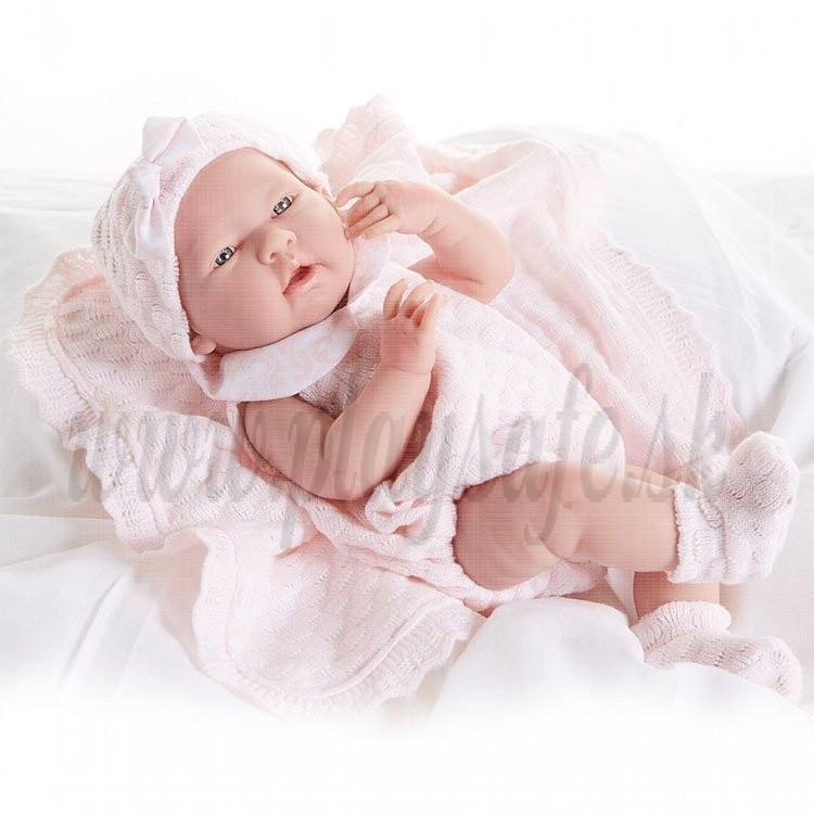 Berenguer 18053 Baby Doll, 38cm in pink with blanket