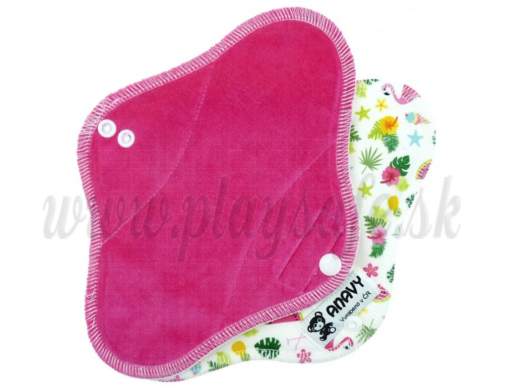 Anavy Menstrual Day Pads PUL cotton velour candy / flamingos