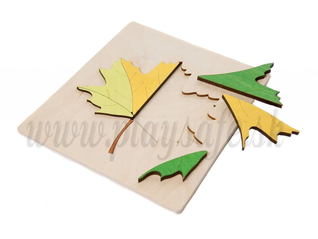 Playful Wood Wooden Puzzle Maple Leaf B