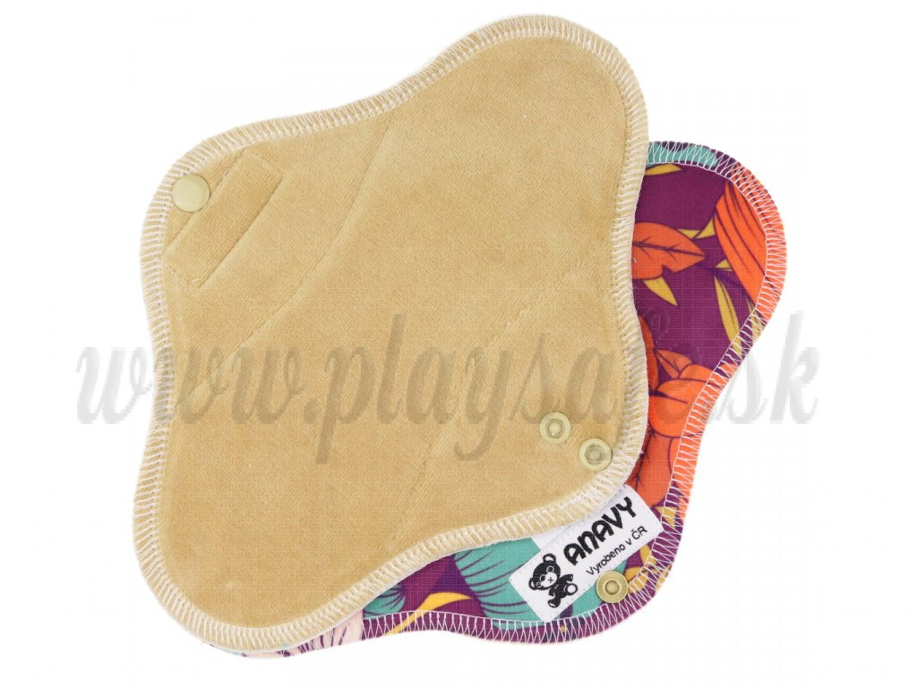 Anavy Menstrual Day Pads PUL cotton velour white coffee / flowers