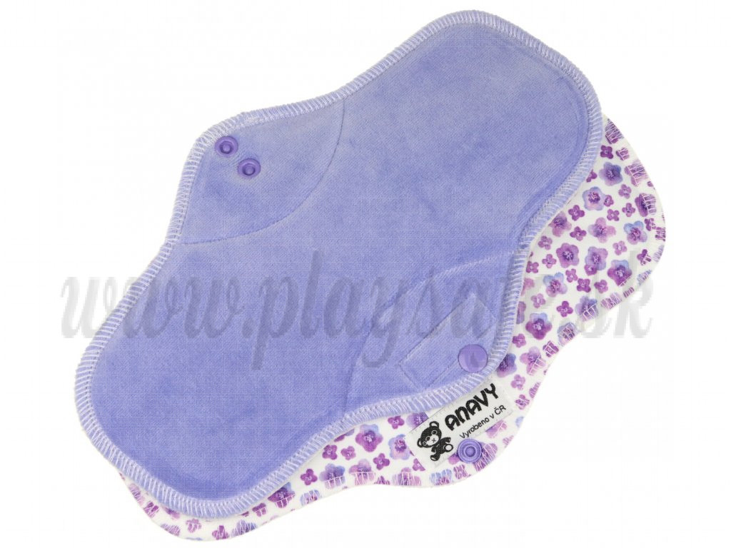 Anavy Menstrual Night Pads PUL Cotton Velour Forget-Me-Not / Violets