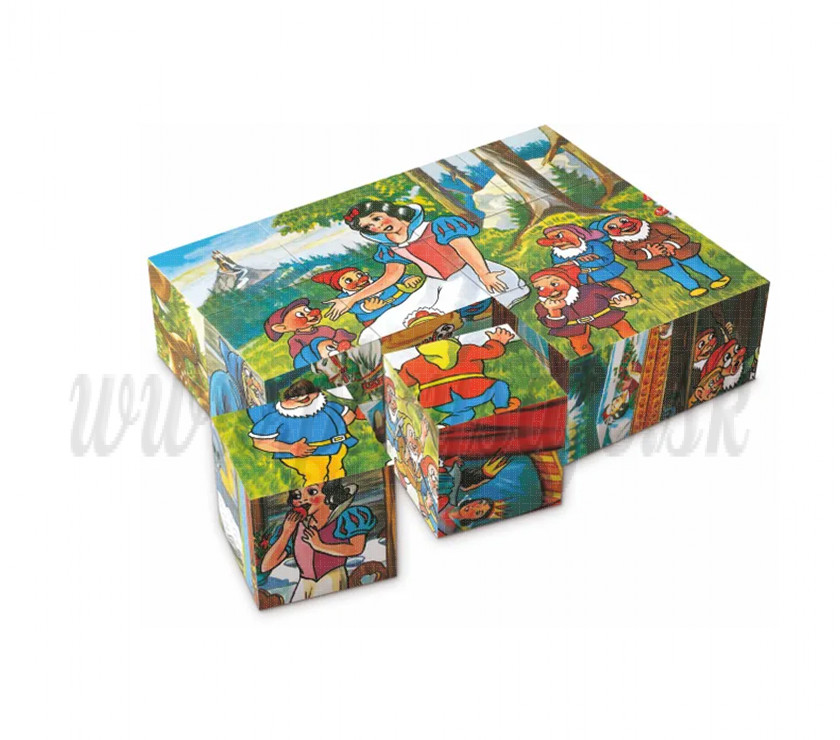 Dino TOPA Wooden Picture Blocks Snow White, 12 cubes