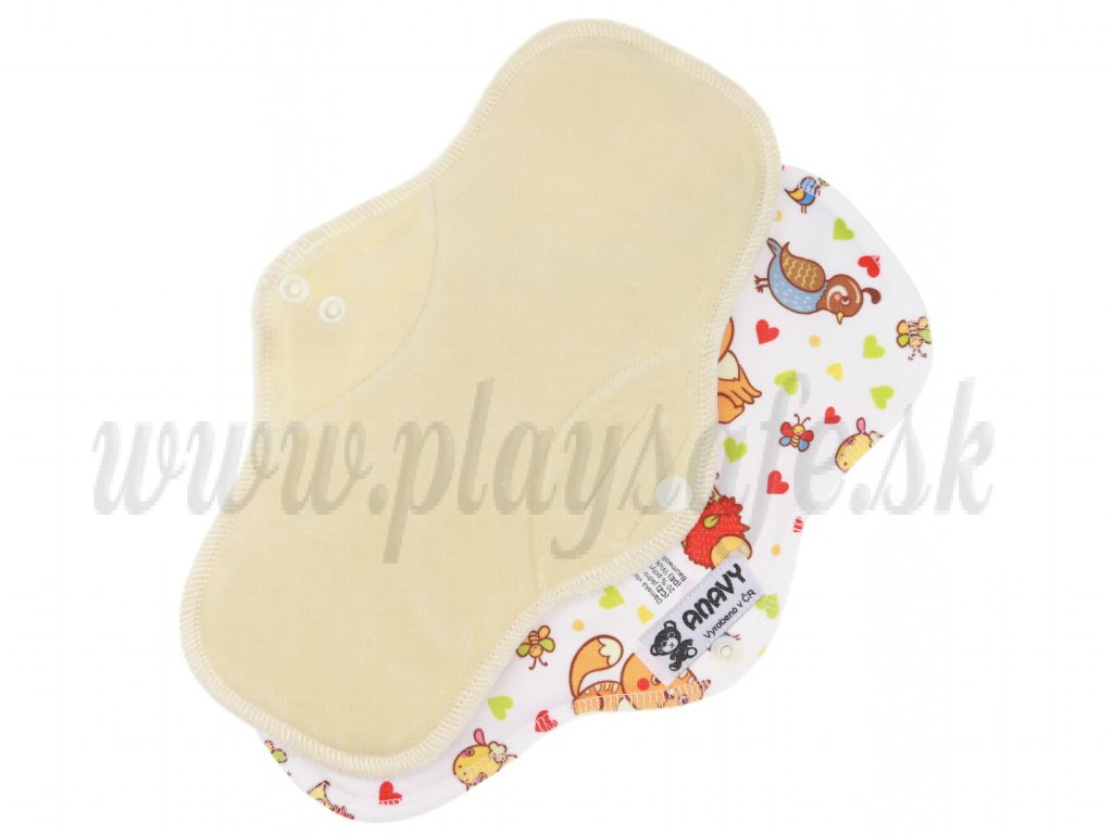 Anavy Menstrual Night Pads PUL Cotton Velour Sand / Animals