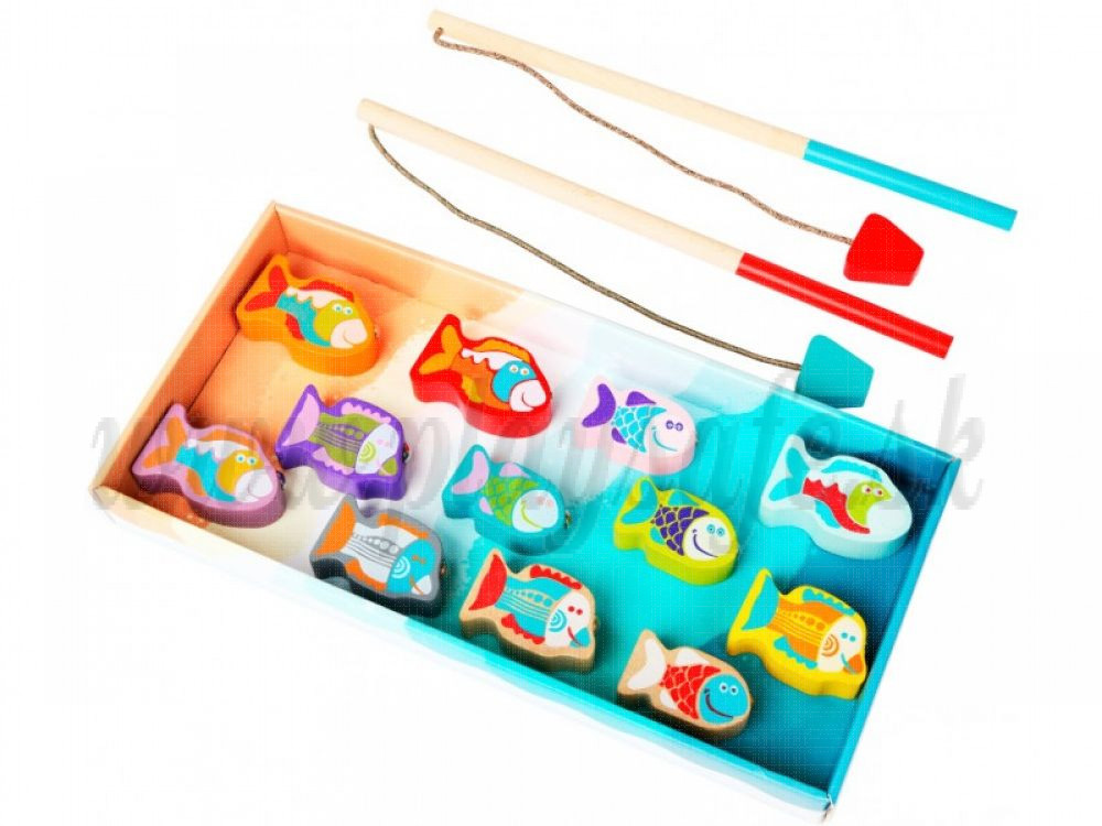 Cubika Wooden Game Fishing, 14 pieces