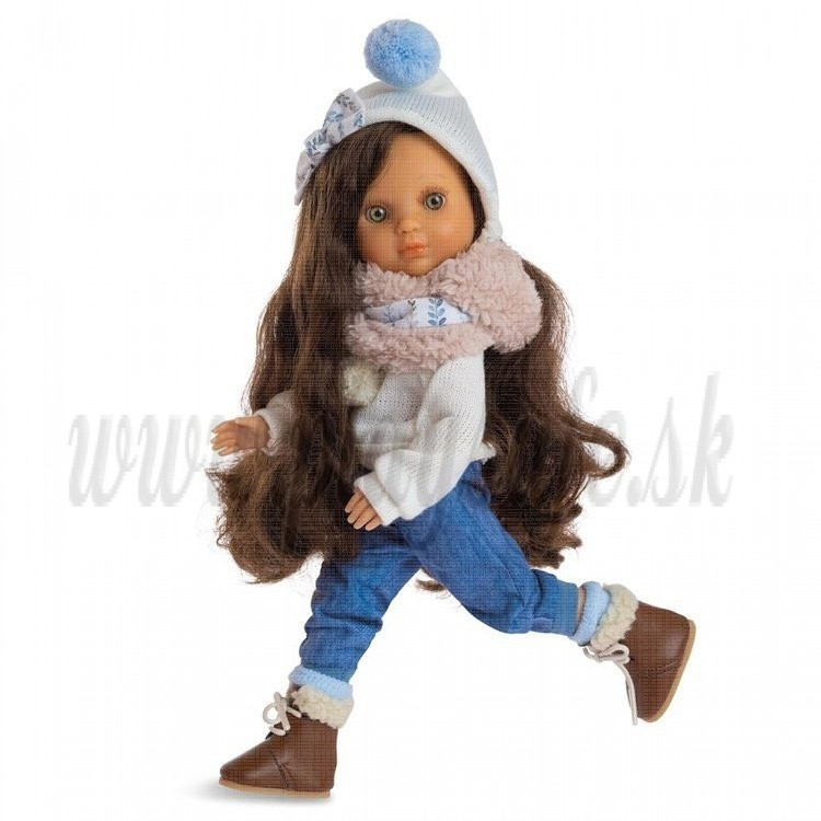 Berjuan Eva Doll Articulated, 35cm in white cap