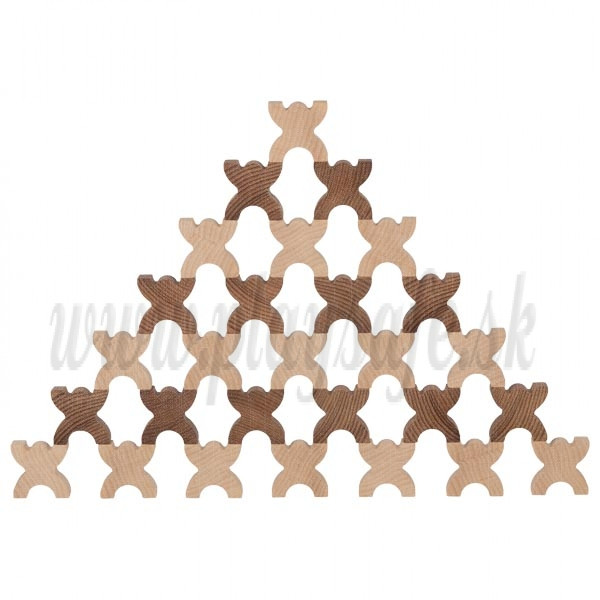 Goki Wooden X-Shaped Men Stacking Game, 48 pieces