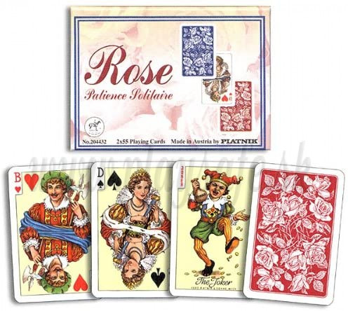 Piatnik Playing Cards Patience Rose Solitaire Double Deck Mini Size