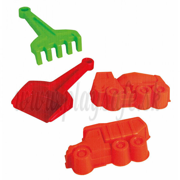 Dino Beach Sand Toys Bucket Set Vehicles, 4pcs