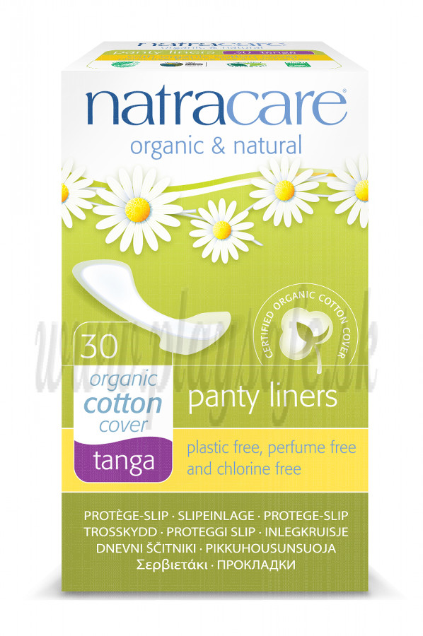 Natracare Organic Cotton Panty Liners Tanga, 30 Pads