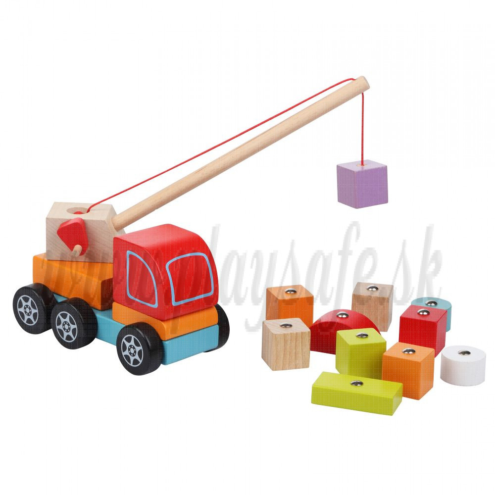 Cubika Wooden Truck crane with magnets