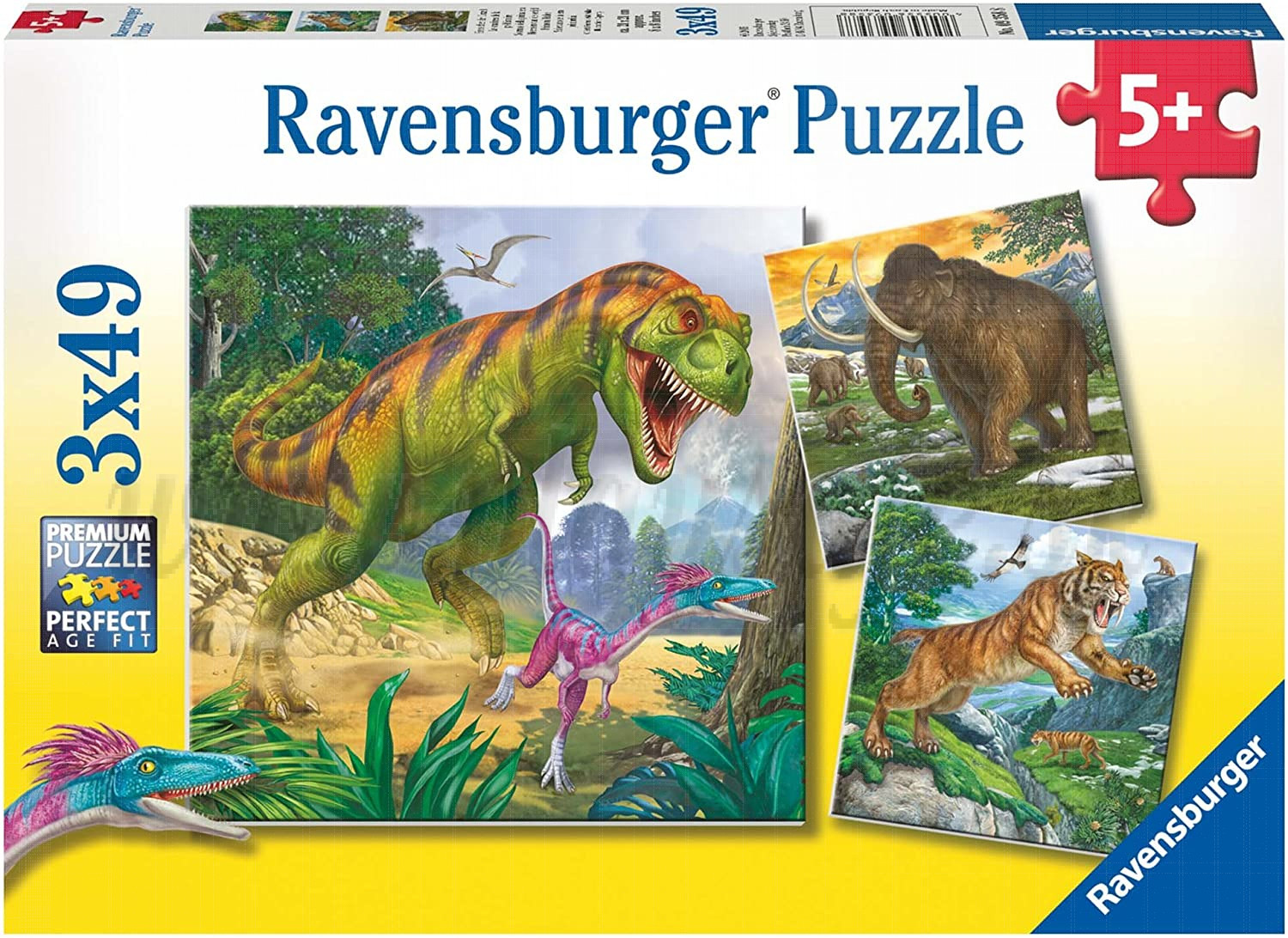 Ravensburger Puzzle Dinosaurs, 3x49pieces