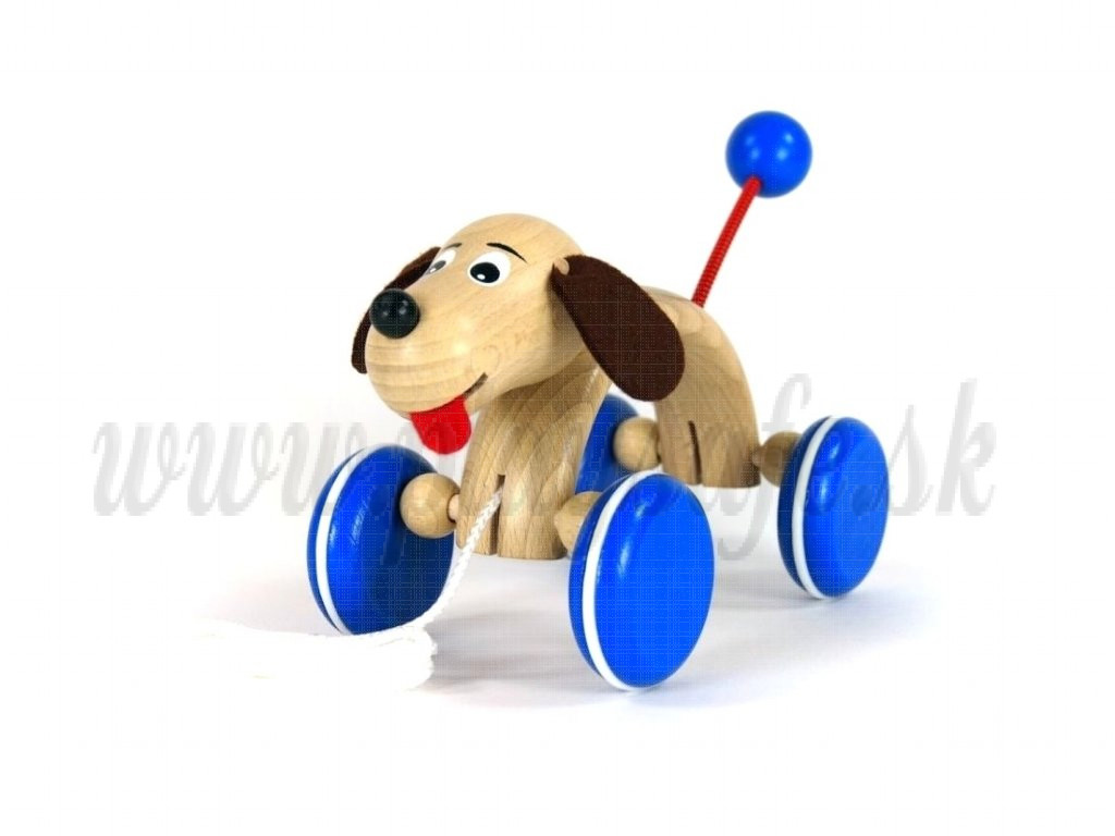 Greenkid Wooden Pull Along Toy Dog Max