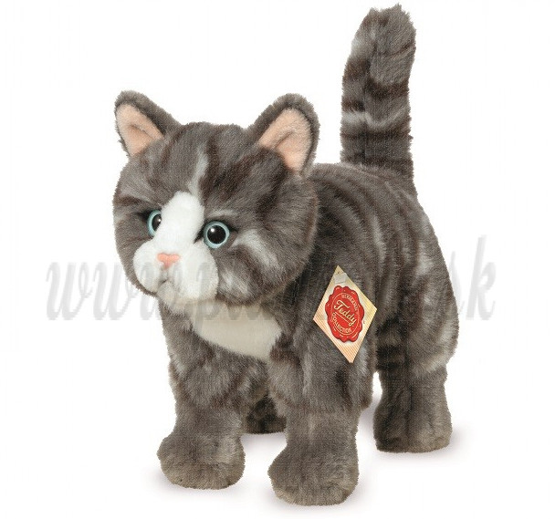 Teddy Hermann Soft toy cat grey, 20cm