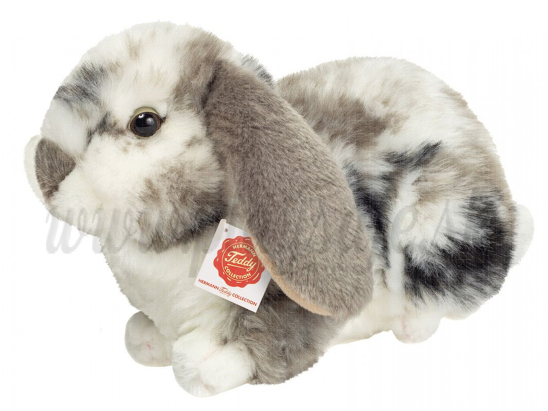 Teddy Hermann Soft toy Rabbit, 23cm lying grey
