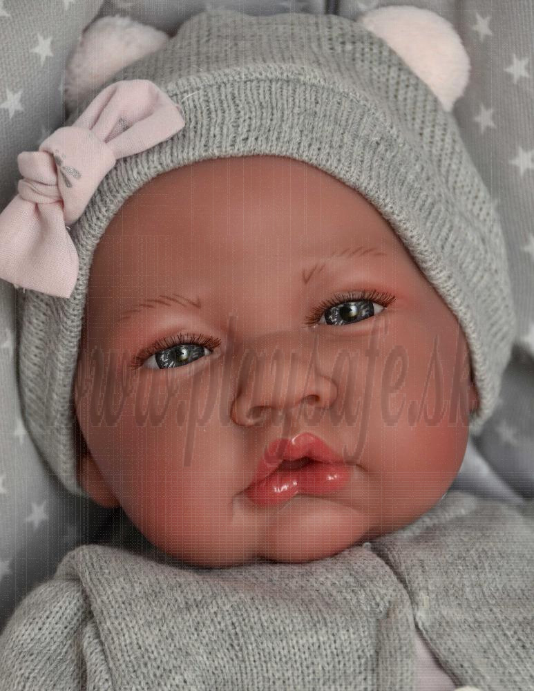 Antonio Juan Soft touch Baby Doll Nacida Gris, 40cm with pillow grey