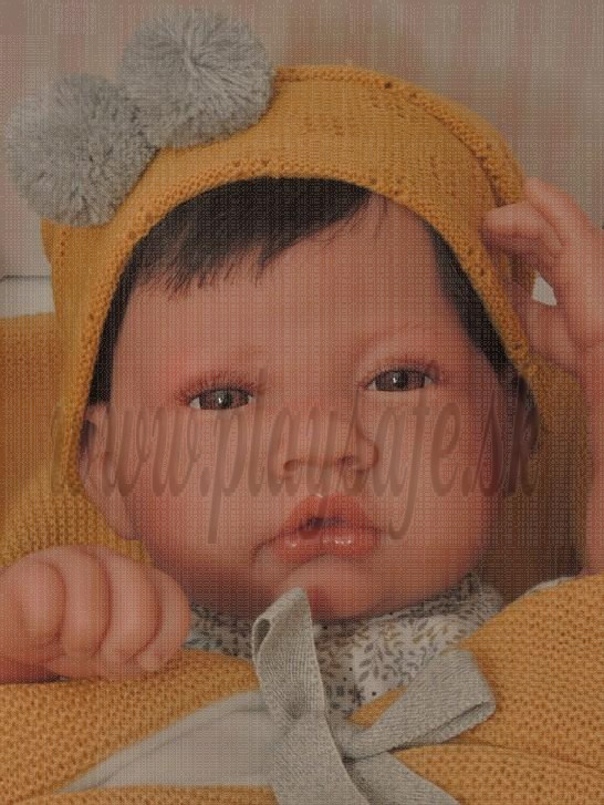 Antonio Juan Baby Doll Boy, 42cm on yellow blanket