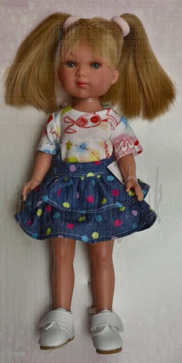 Vestida de Azul Carlota Doll, 28cm in skirt