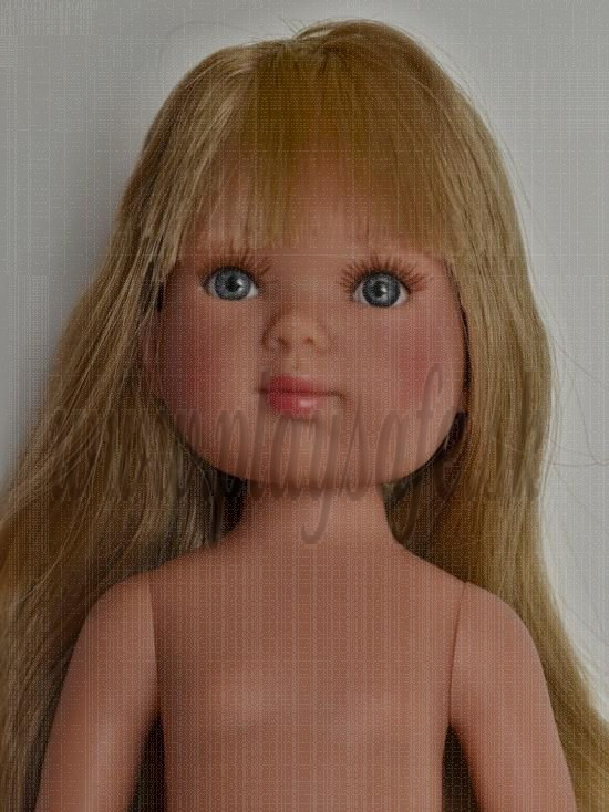 Vestida de Azul Carlota Doll Naked, 28cm blonde