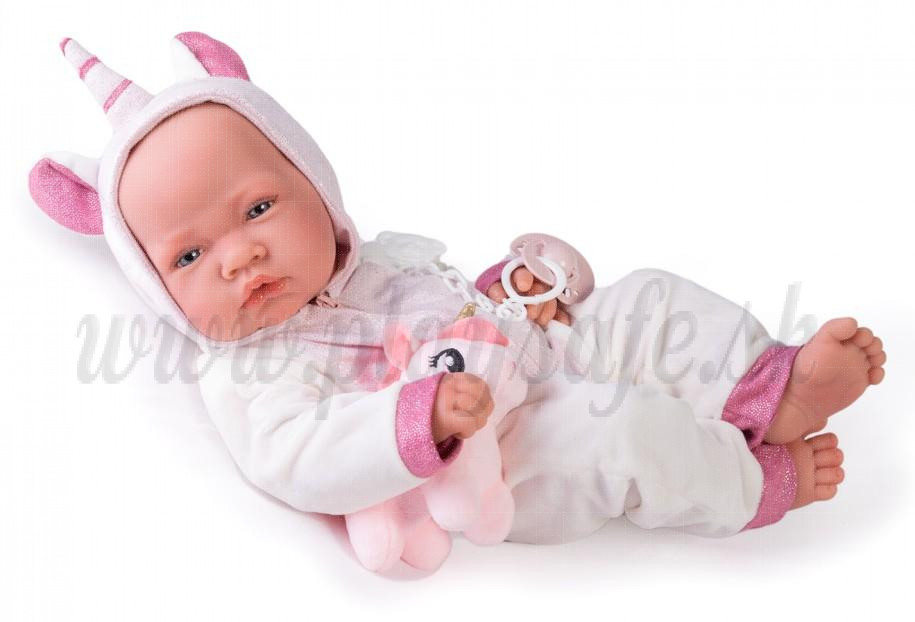 Antonio Juan Baby Girl Doll Nina, 42cm with unicorn