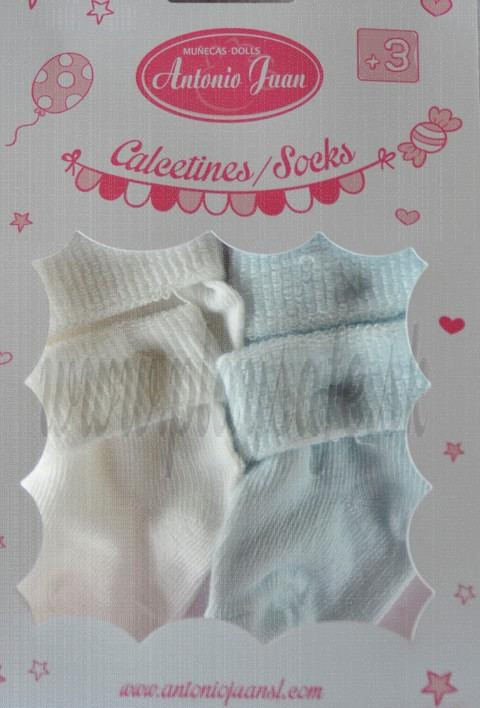 Antonio Juan Baby doll socks 40-42cm white & blue