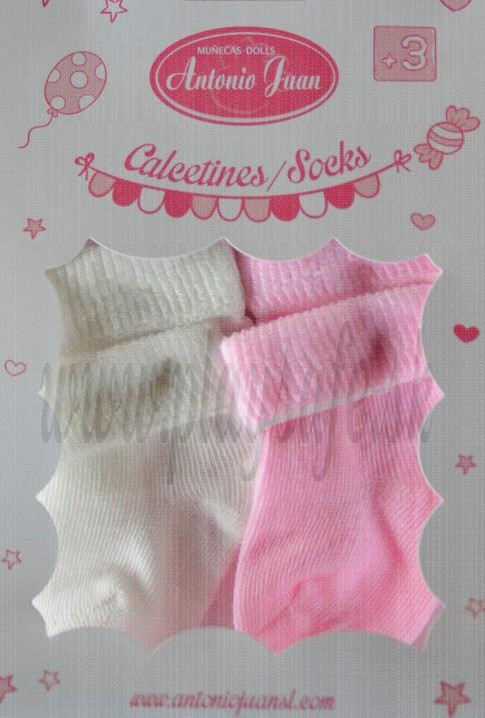 Antonio Juan Baby doll socks 40-42cm white & pink