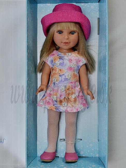 Vestida de Azul Paulina Doll, 33cm in Pink Hat