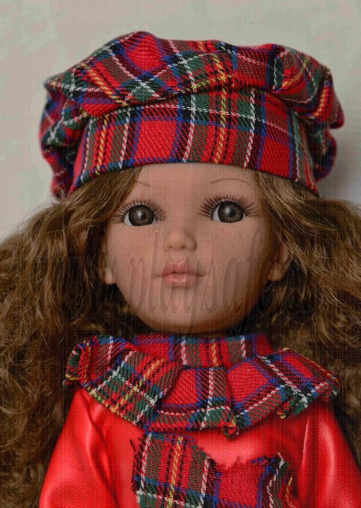 Vidal Rojas Mari Brown Doll, 41cm in red