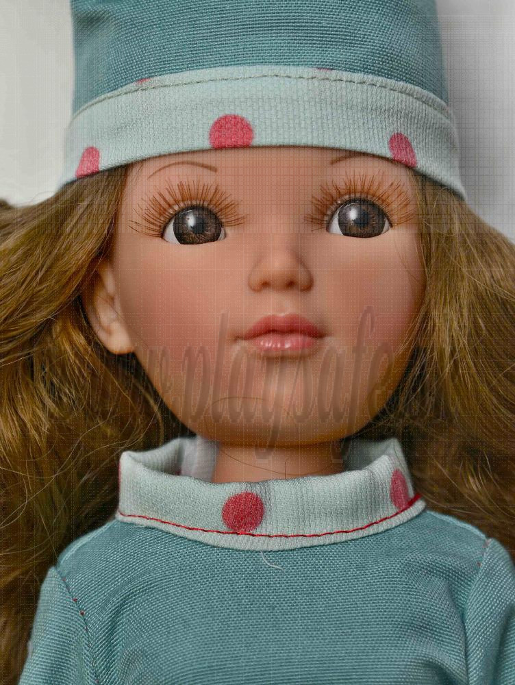 Vidal Rojas Mari Brown Doll, 41cm in green hat