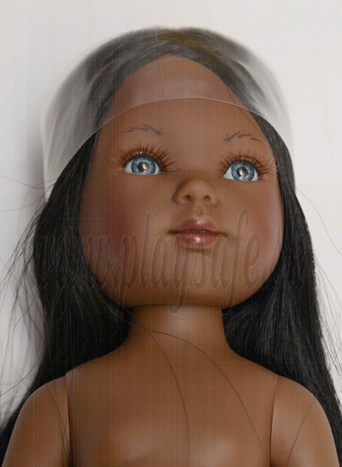 Vestida de Azul Carlota Doll Naked, 28cm black long