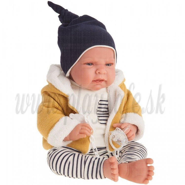 Antonio Juan Soft touch Baby Doll Leo Conjunto Ocre Rayas 40cm