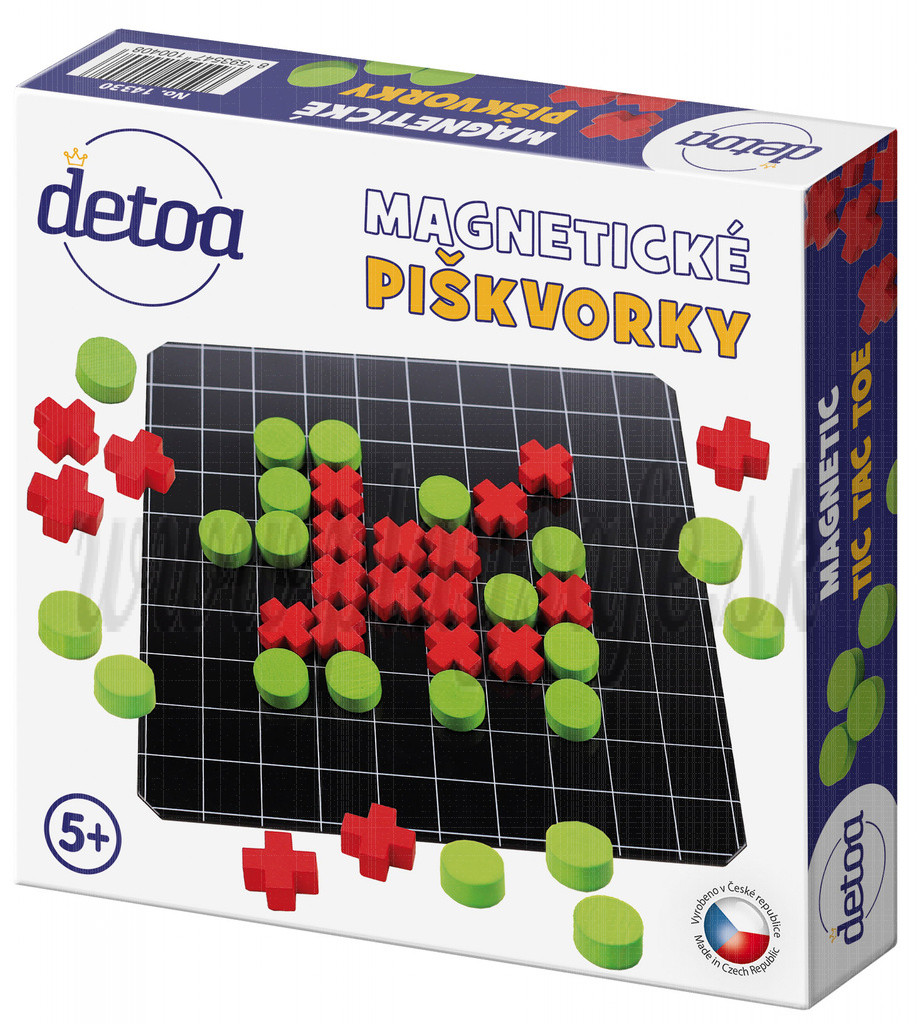 DETOA Wooden Magnetic Tic Tac Toe Board Game travel version