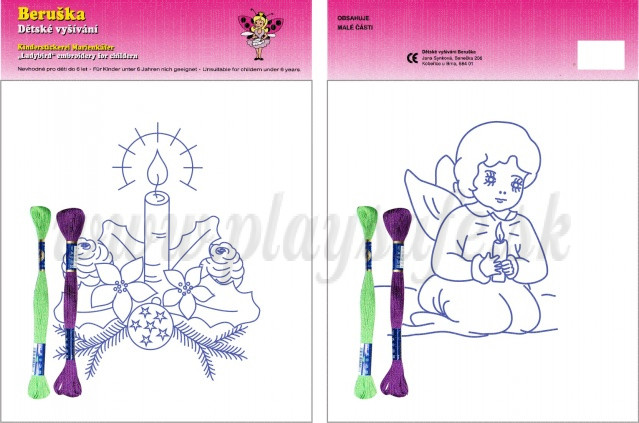 Beruska Kids' Embroidery Set Middle Angel & Candle