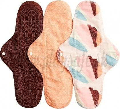 Imse Vimse Cloth Menstrual Pads Night, 3 pieces Orange Sprinkle