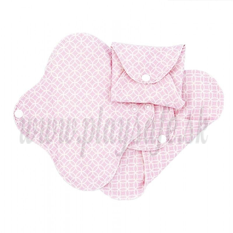 Imse Vimse Cloth Menstrual Pads Panty Liners, 3 pieces pink halo